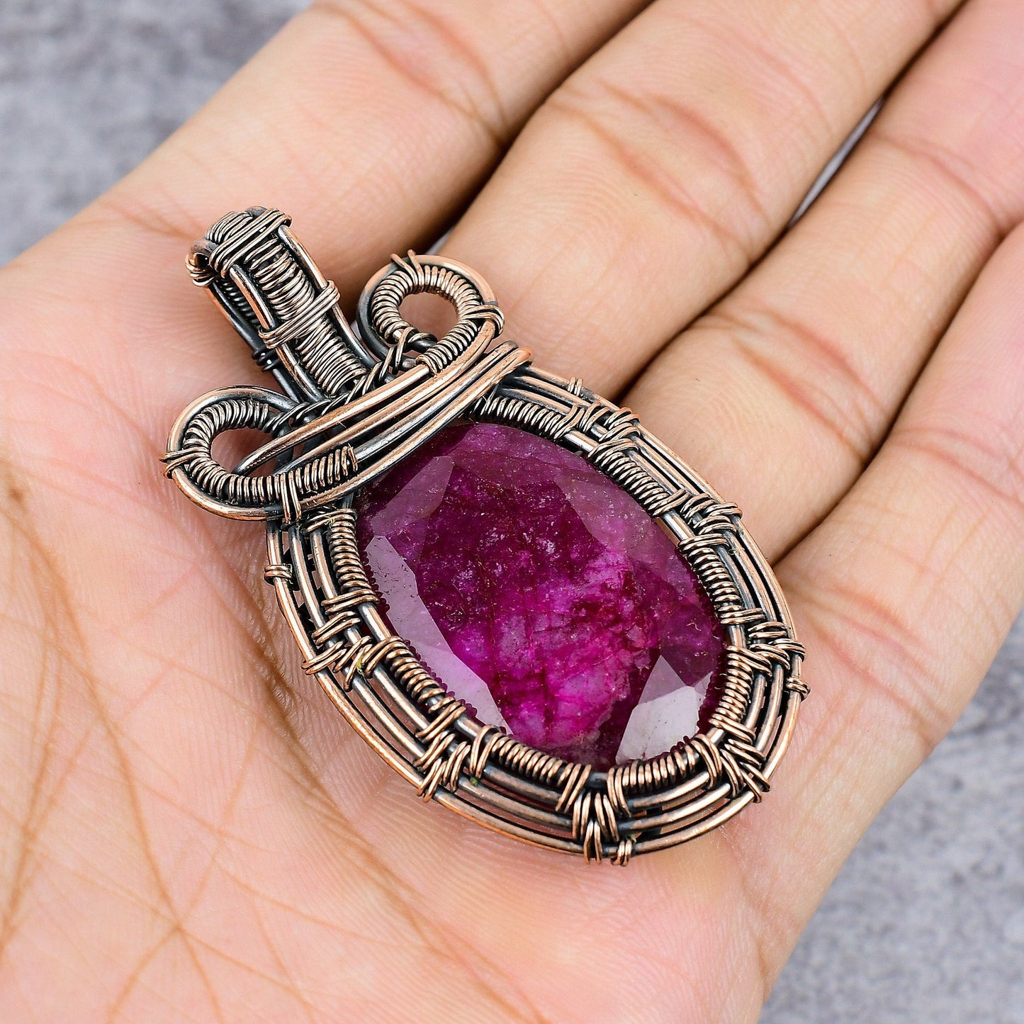 Kashmir Red Ruby Gemstone Pendant