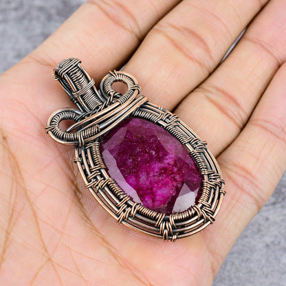 Kashmir Red Ruby Gemstone Pendant