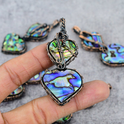 Copper Abalone Shell Gemstone Pendant