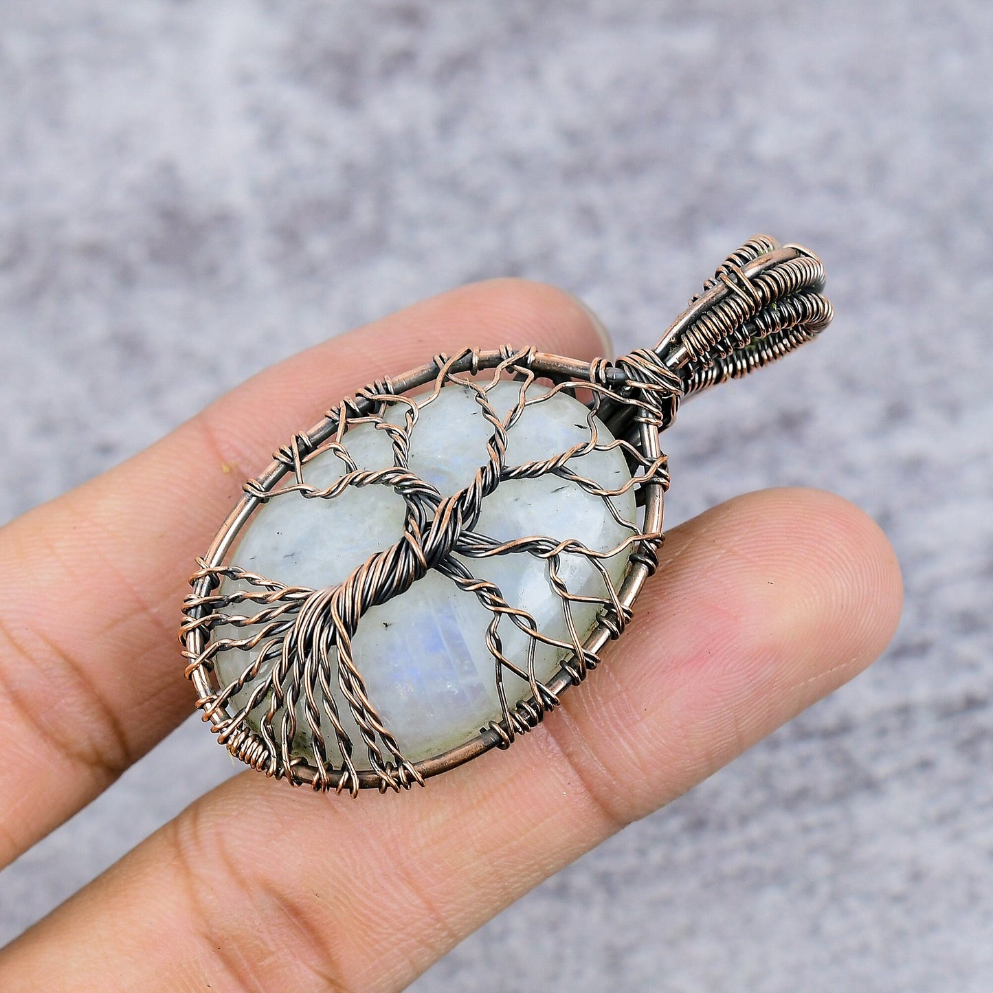 Copper Moonstone Gemstone Pendant