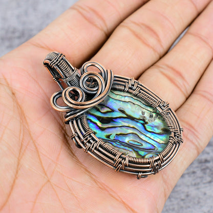 Blue-Green Abalone Gemstone Pendant