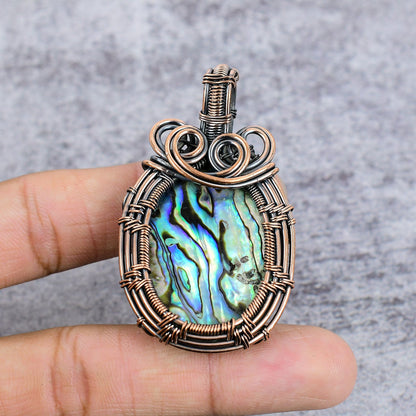 Blue-Green Abalone Gemstone Pendant