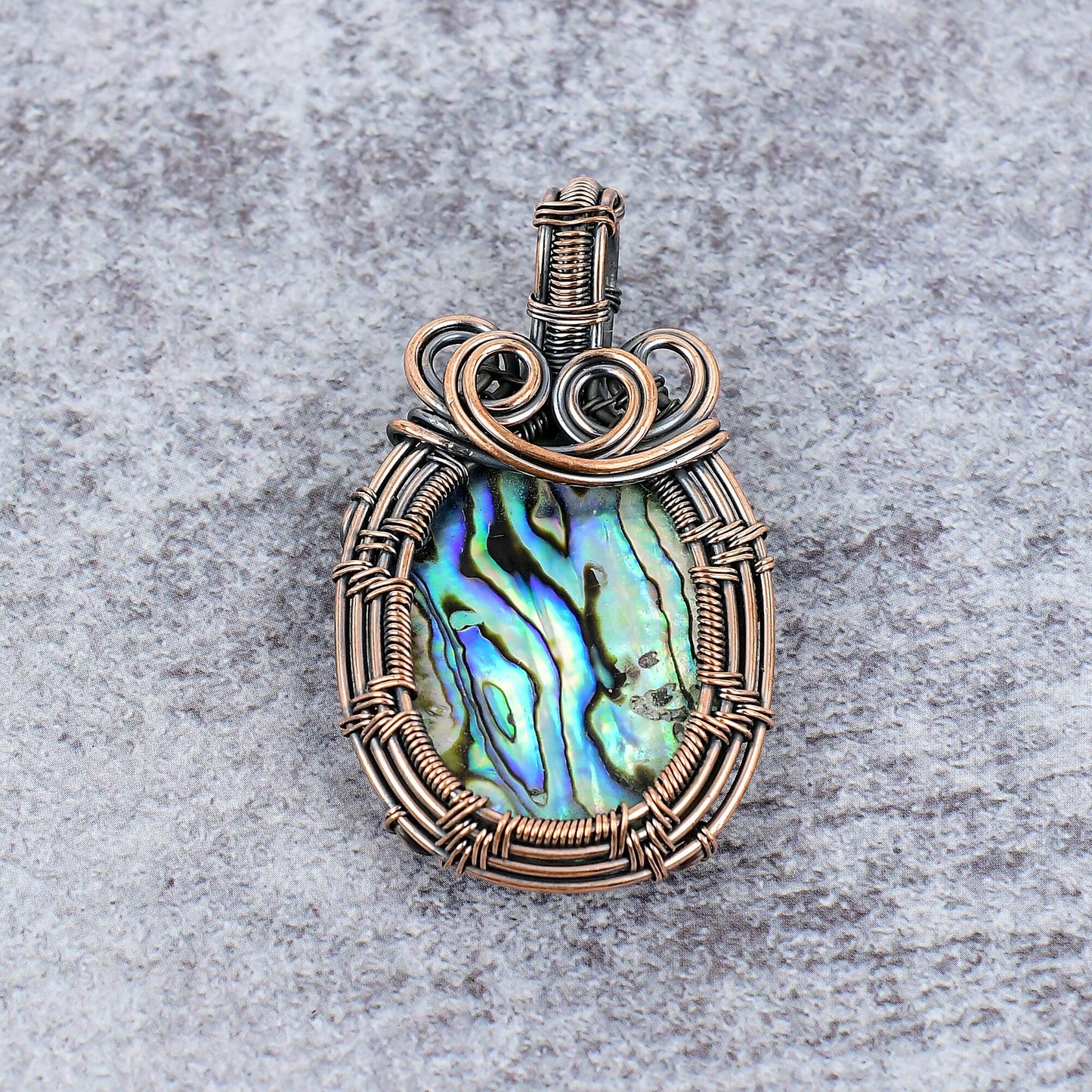 Blue-Green Abalone Gemstone Pendant