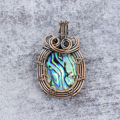 Blue-Green Abalone Gemstone Pendant