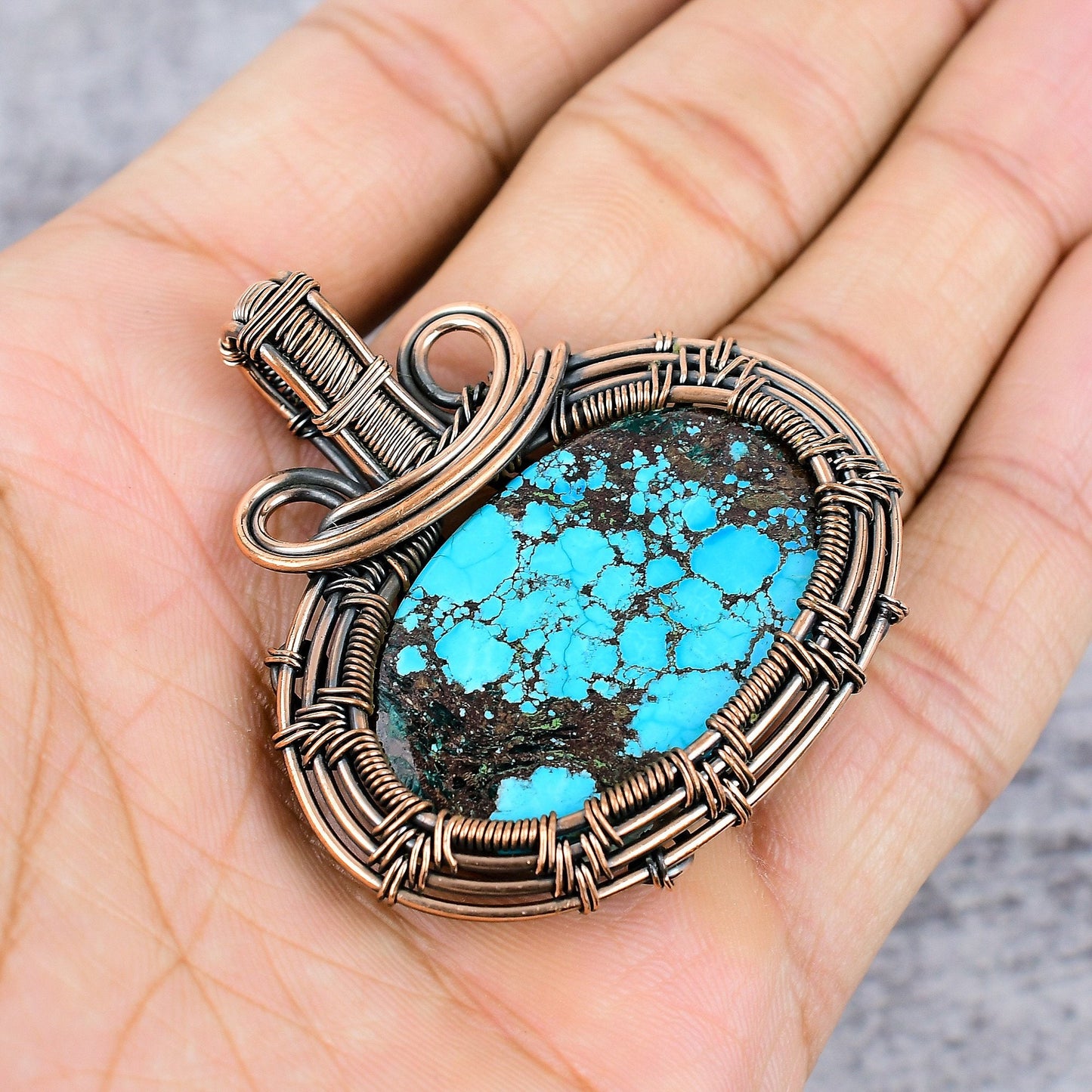 Blue Turquoise Gemstone Pendant