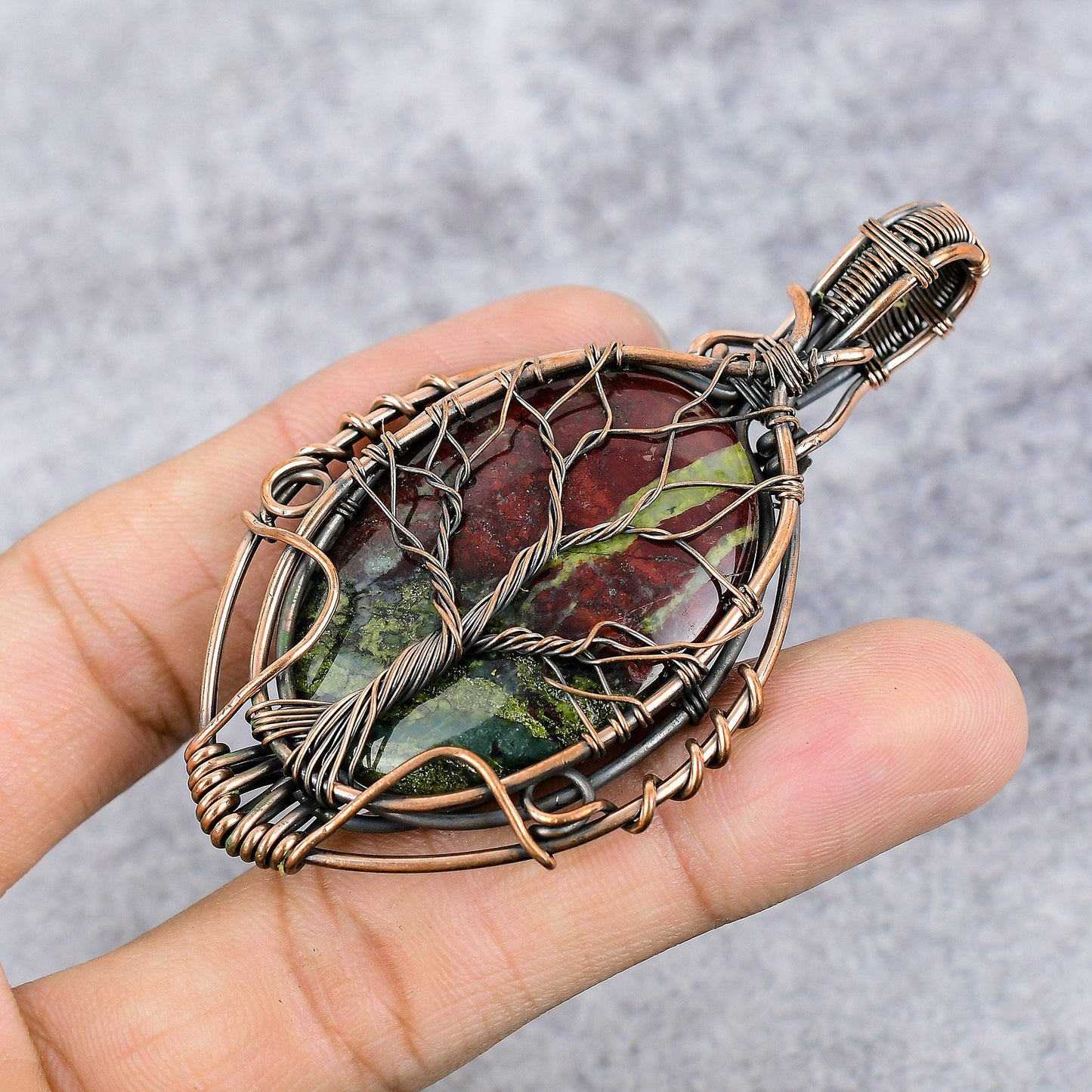 Green Dragon Bloodstone Gemstone Pendant