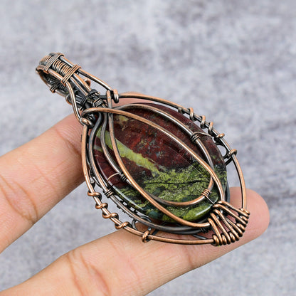 Green Dragon Bloodstone Gemstone Pendant