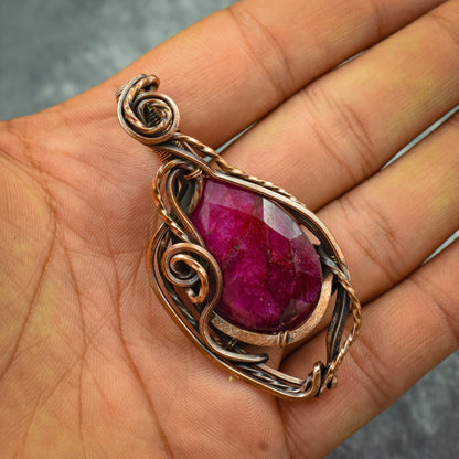 Kashmir Red Ruby Gemstone Pendant