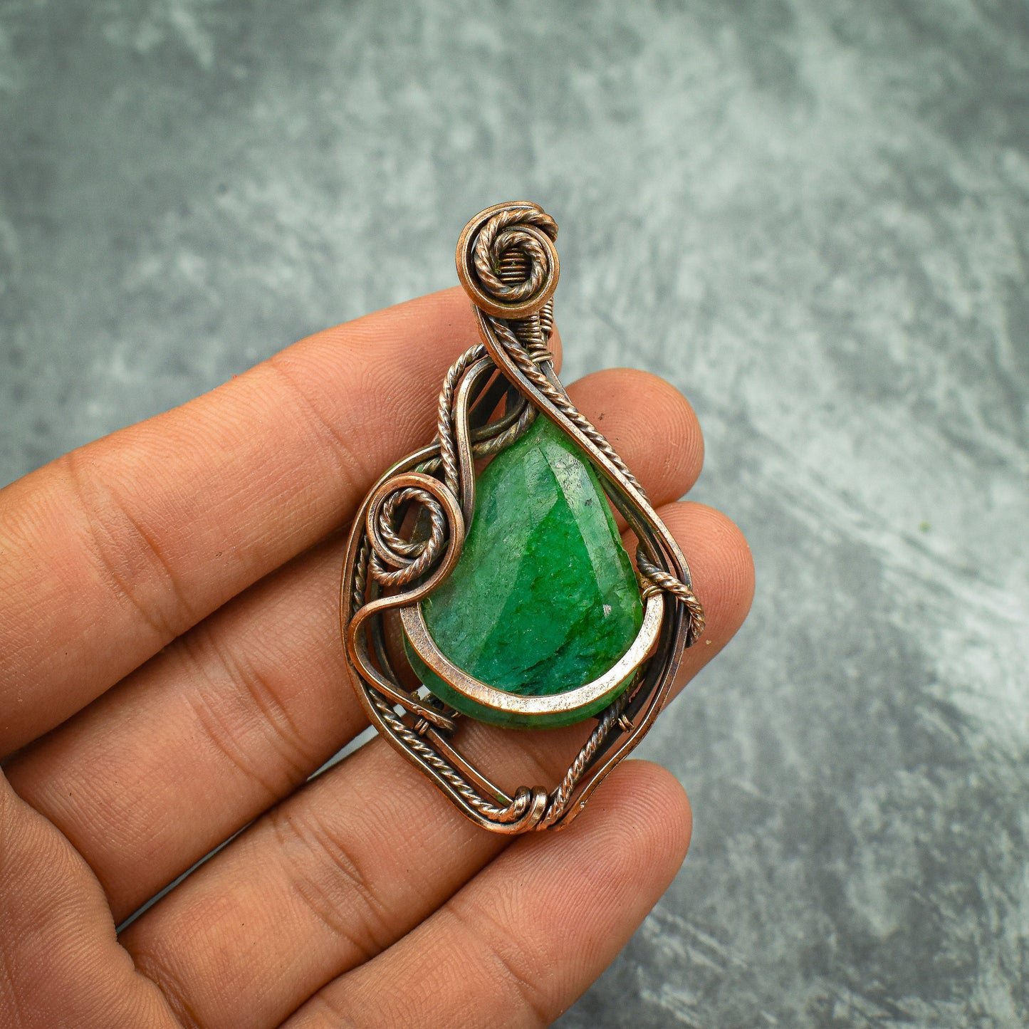 Green Emerald Gemstone Pendant