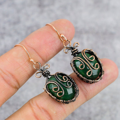 Emerald Green Gemstone Earrings