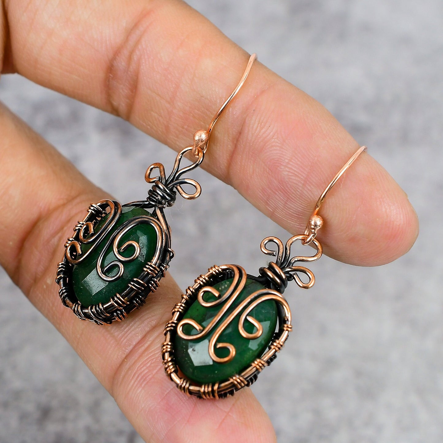 Emerald Green Gemstone Earrings