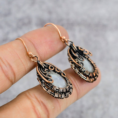 Rainbow Moonstone Gemstone Earrings