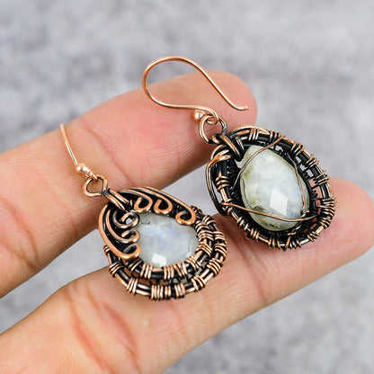 Rainbow Moonstone Gemstone Earrings