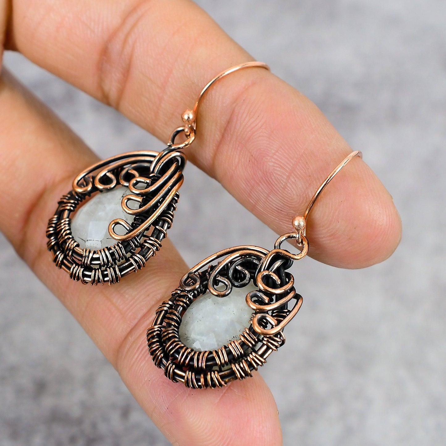 Rainbow Moonstone Gemstone Earrings