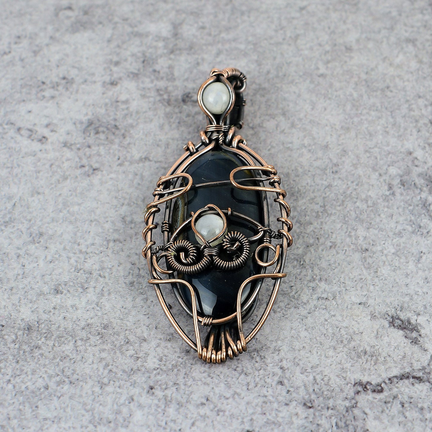 Blue Tiger Eye Gemstone Pendant