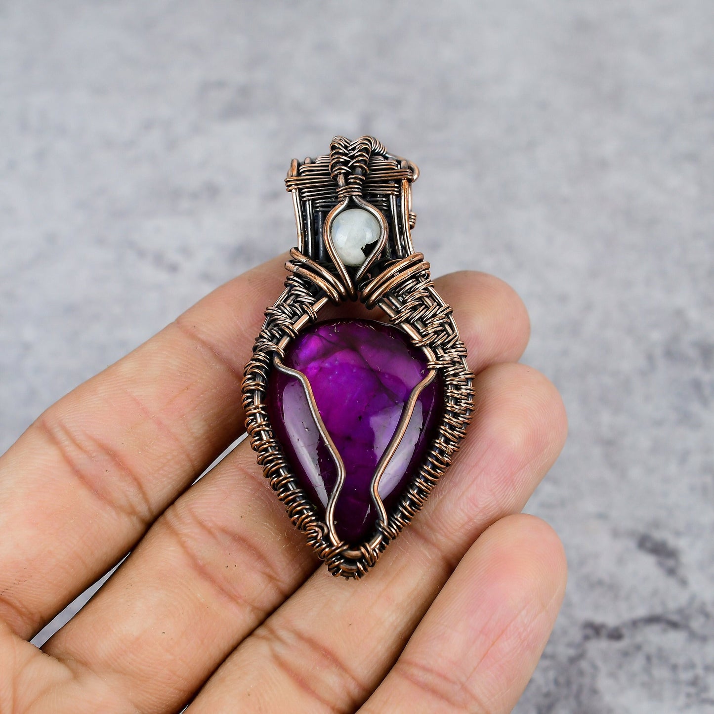 Purple Labradorite Gemstone Pendant
