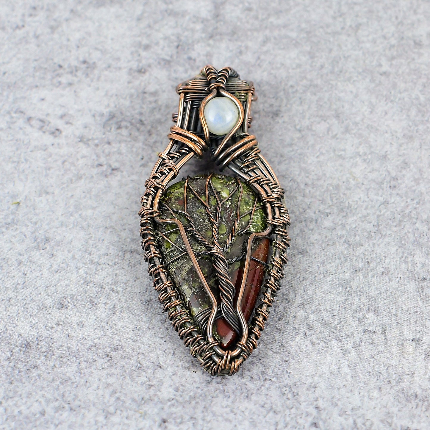 Green Dragon Blood Jasper Gemstone Pendant
