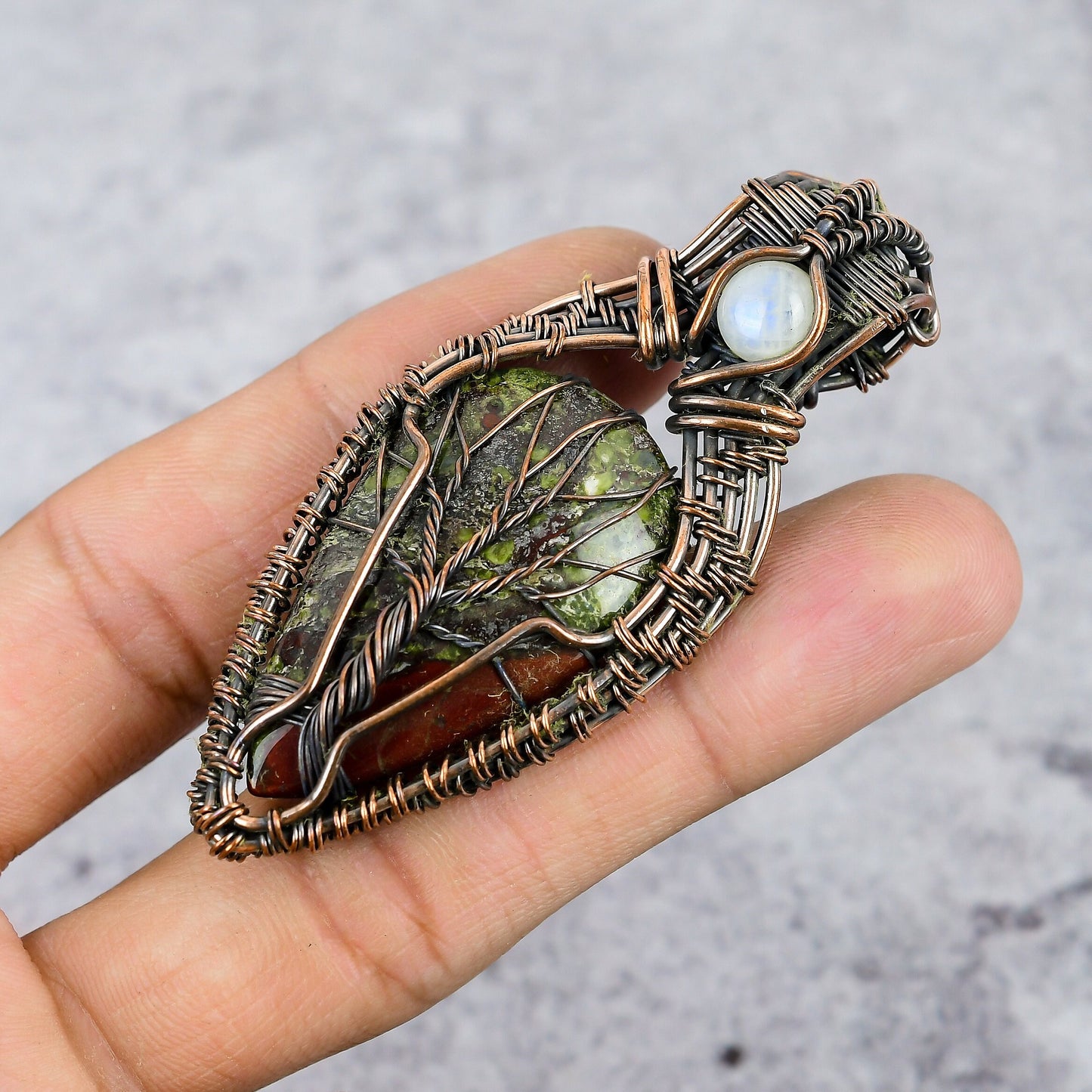 Green Dragon Blood Jasper Gemstone Pendant