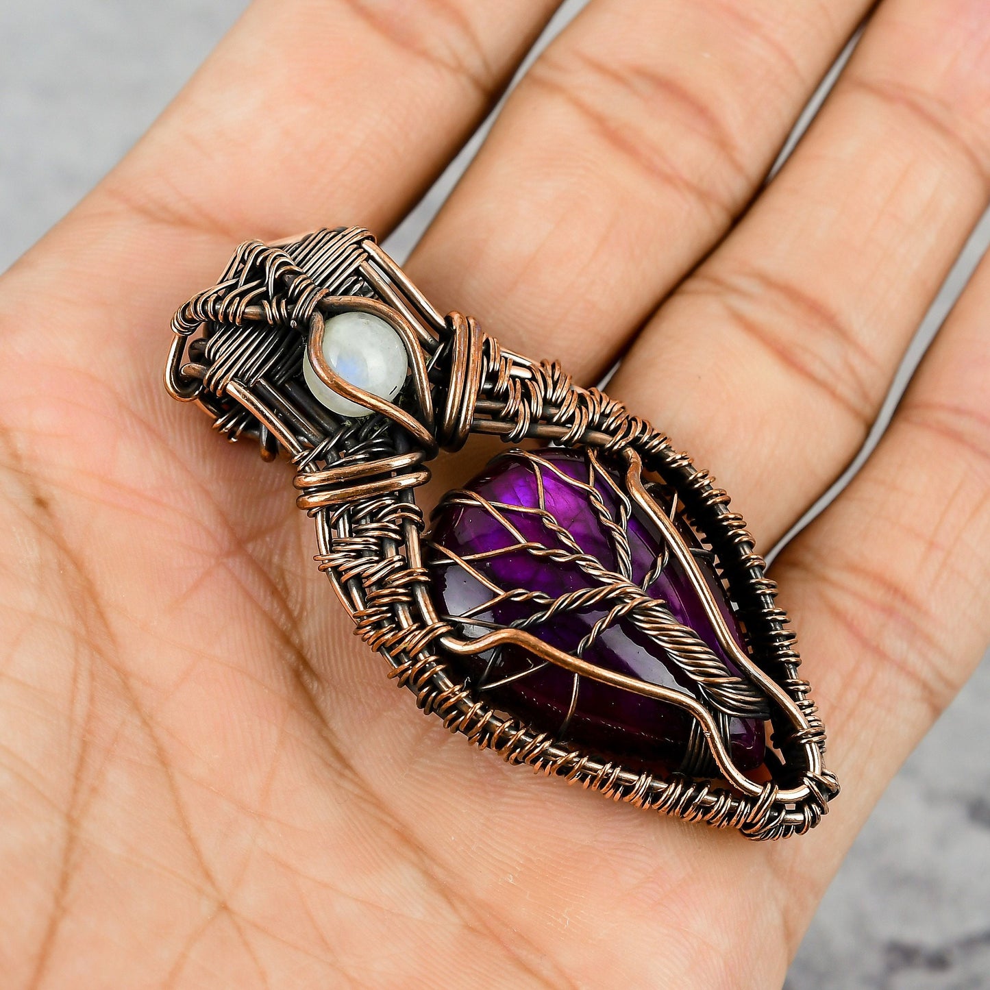 Pink Labradorite Gemstone Pendant