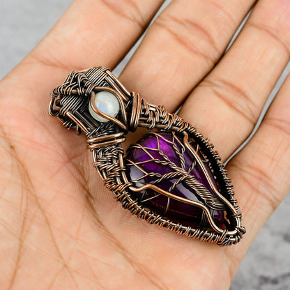 Pink Labradorite Gemstone Pendant