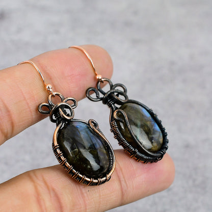Blue Labradorite Gemstone Earrings