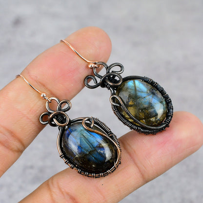 Blue Labradorite Gemstone Earrings