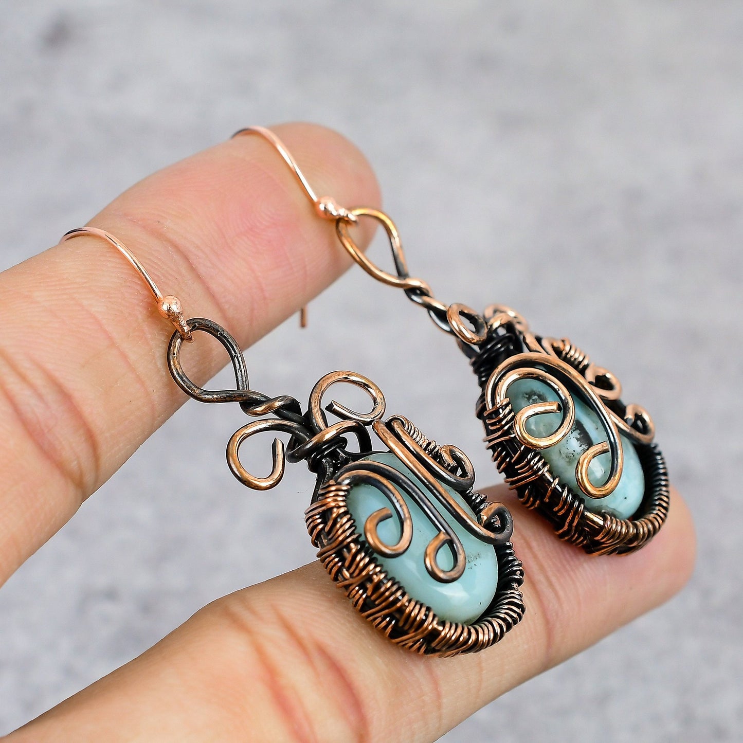 Blue Larimar Gemstone Earrings