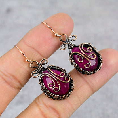 Red Ruby Gemstone Earrings