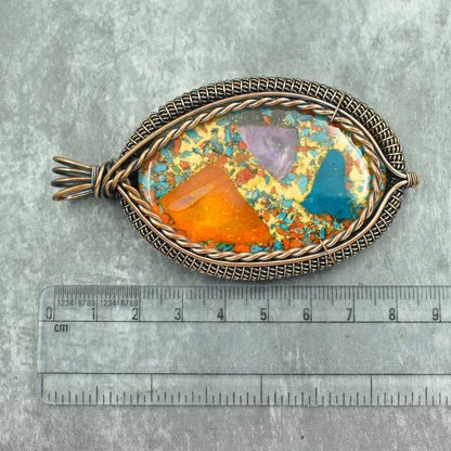 Turquoise Spiny Oyster Gemstone Pendant