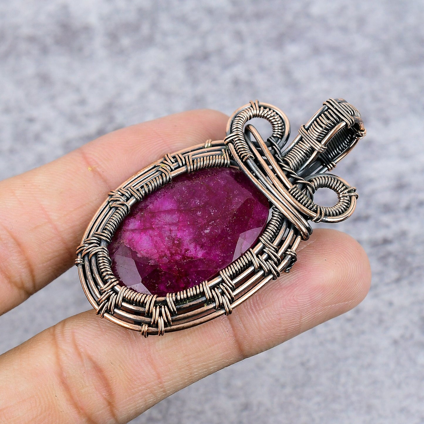 Kashmir Red Ruby Gemstone Pendant