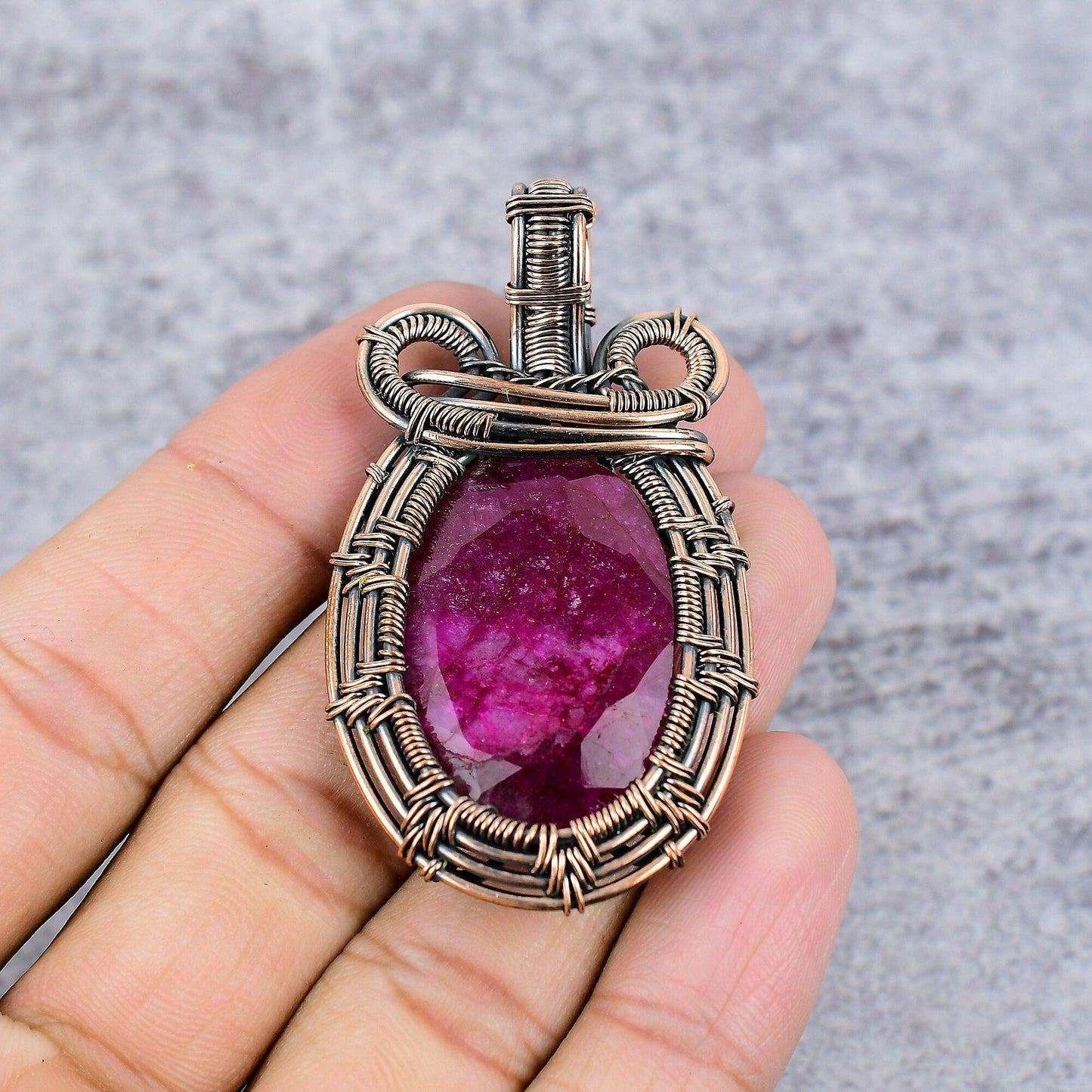 Kashmir Red Ruby Gemstone Pendant