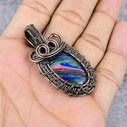 Rainbow Calsilica Gemstone Pendant