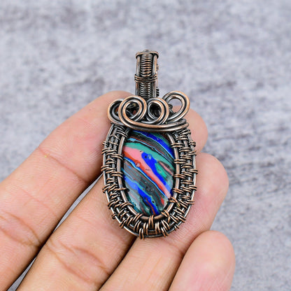 Rainbow Calsilica Gemstone Pendant
