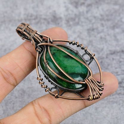 Green Zambian Emerald Gemstone Pendant