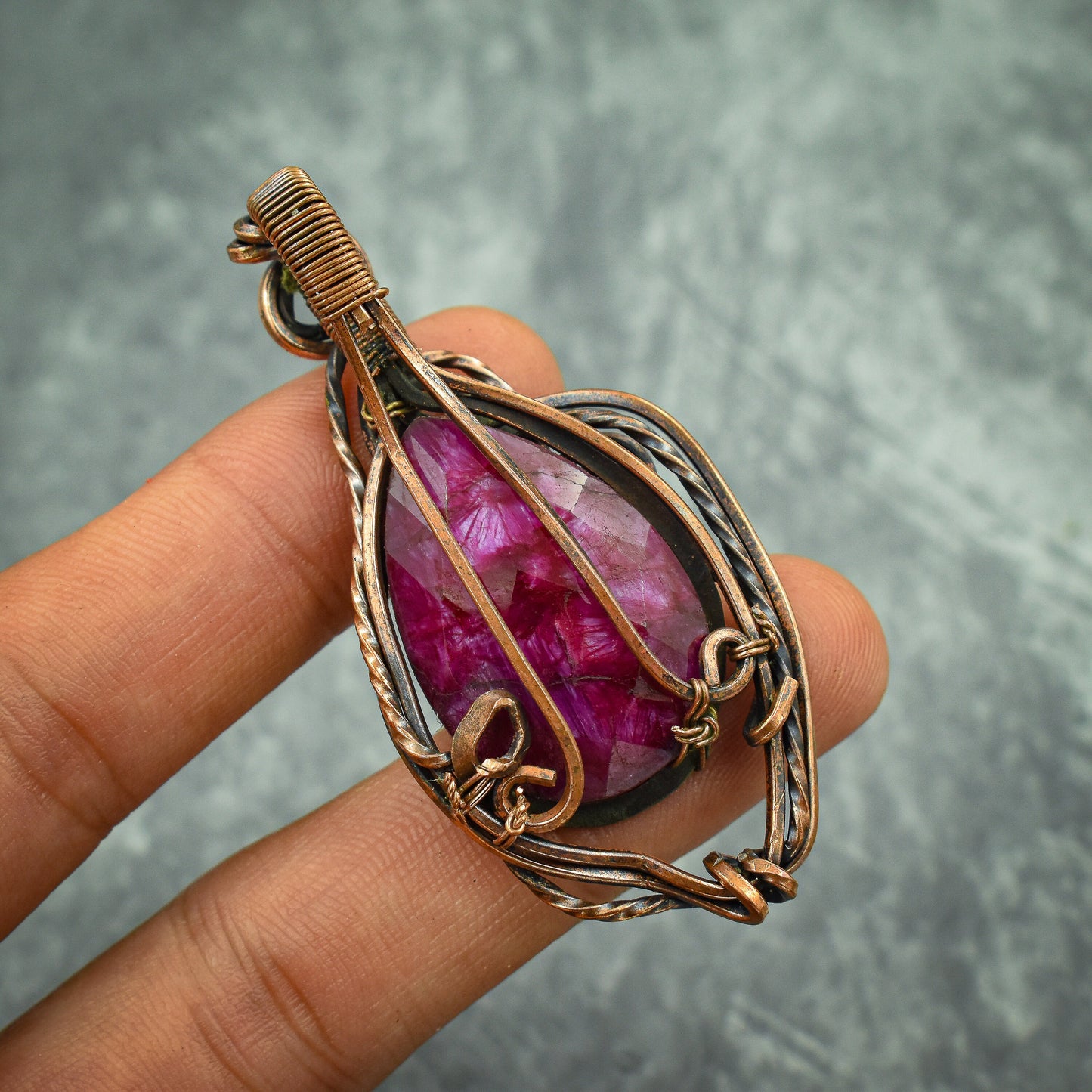 Kashmir Red Ruby Gemstone Pendant