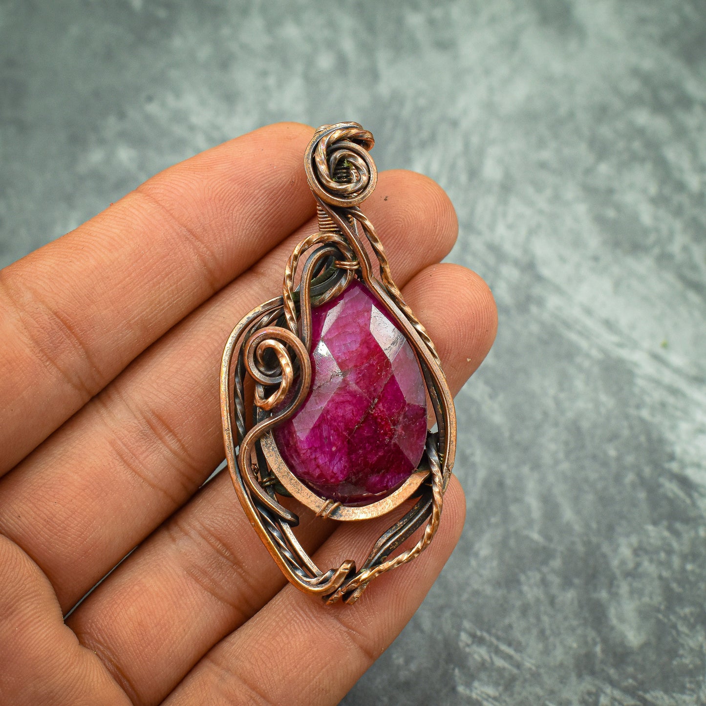 Kashmir Red Ruby Gemstone Pendant