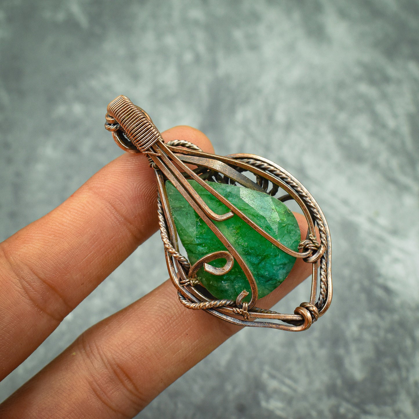 Green Emerald Gemstone Pendant
