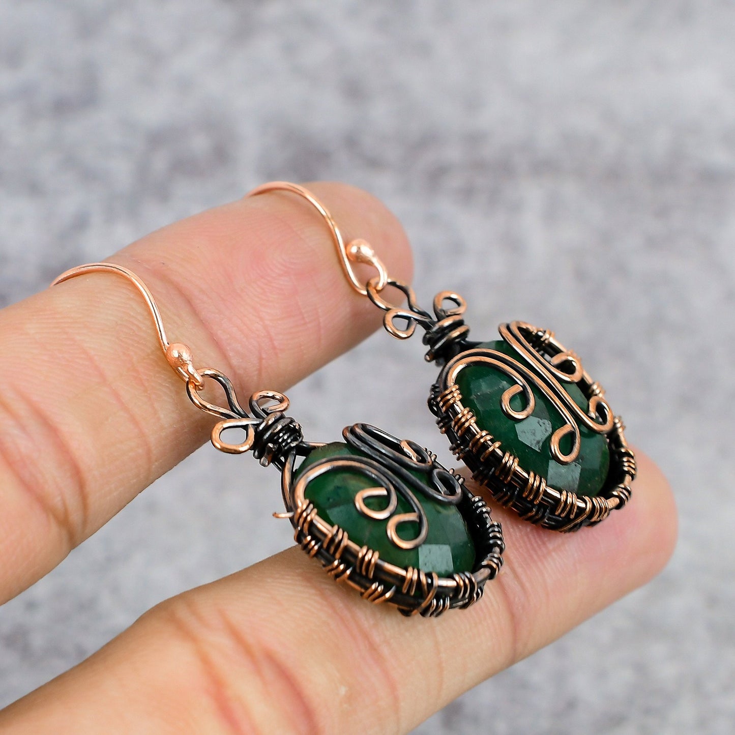 Emerald Green Gemstone Earrings