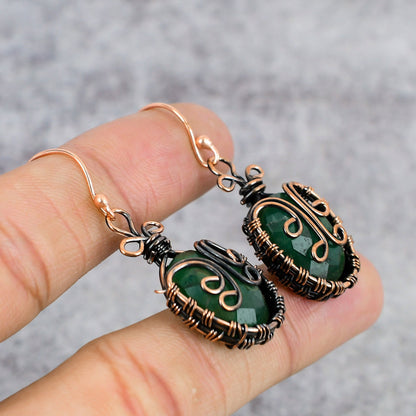 Emerald Green Gemstone Earrings