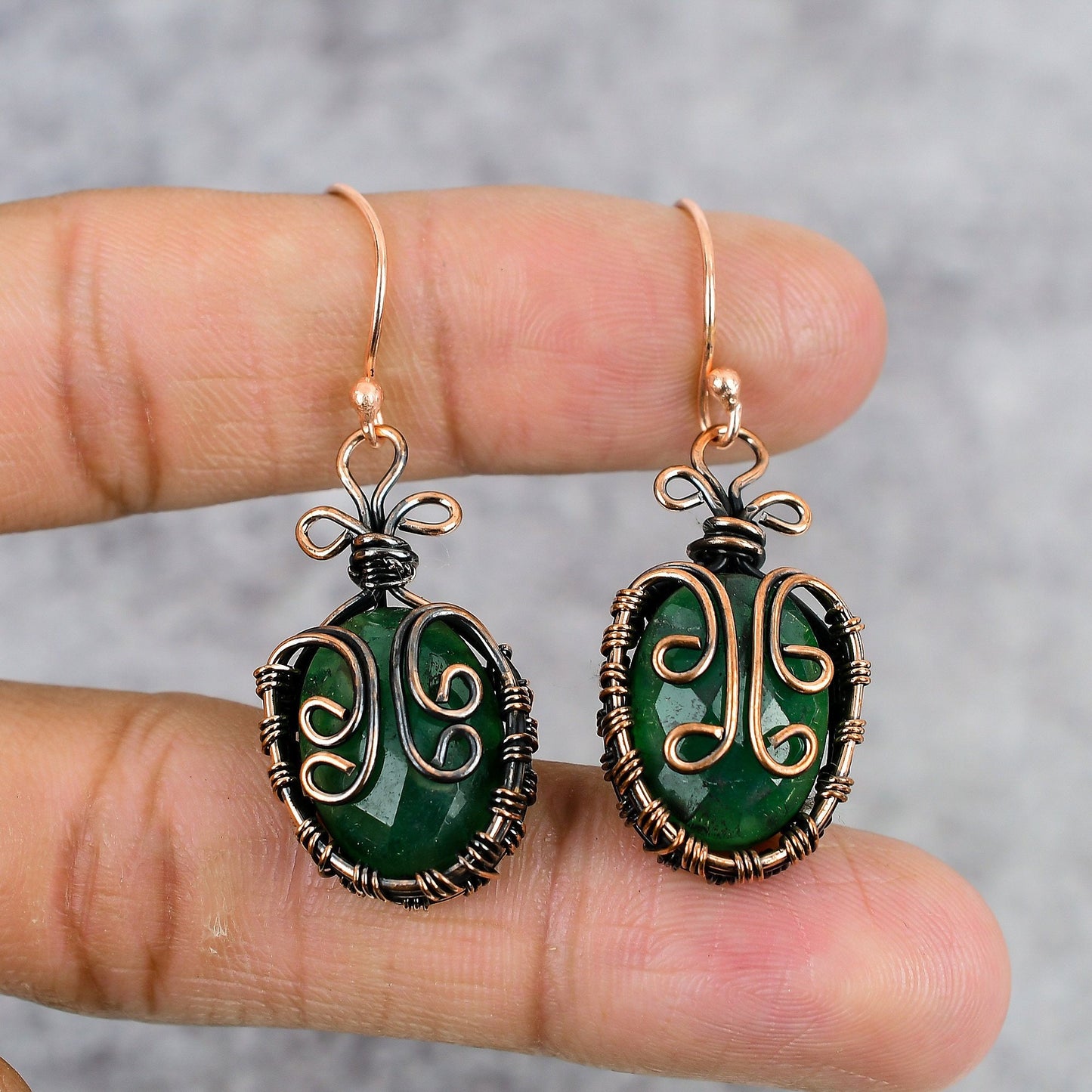 Emerald Green Gemstone Earrings