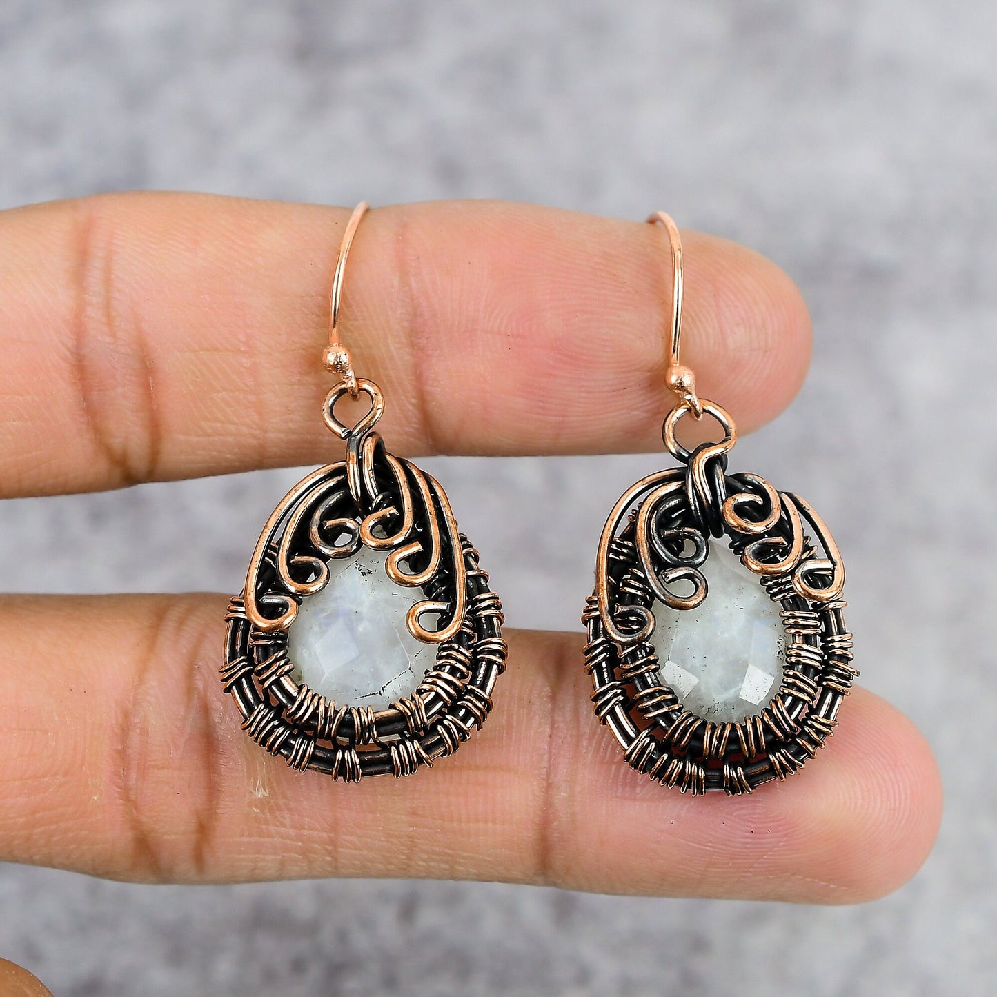 Rainbow Moonstone Gemstone Earrings