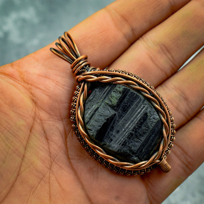 Black Tourmaline Gemstone Pendant
