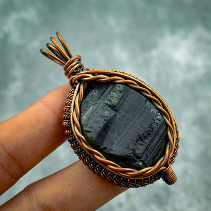 Black Tourmaline Gemstone Pendant