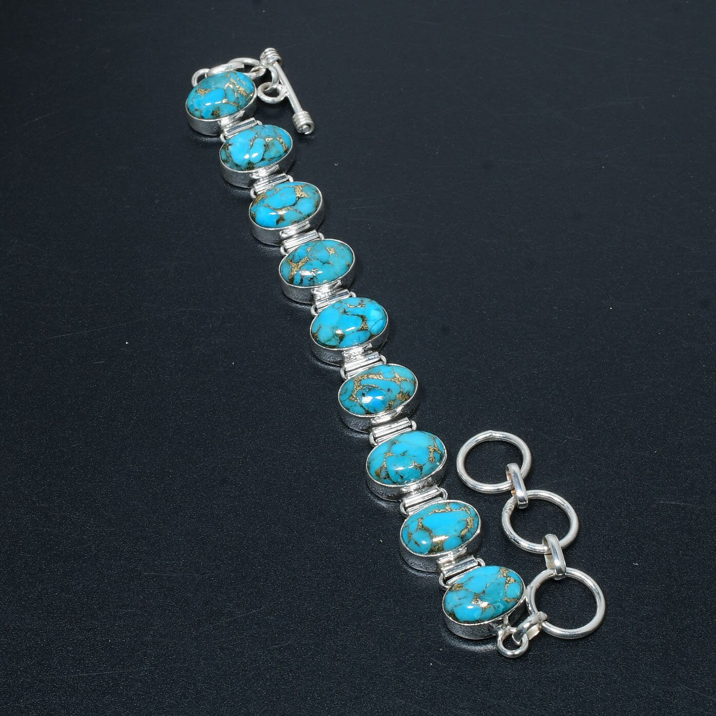 Blue Turquoise Gemstone Bracelet