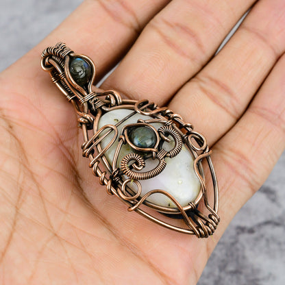 Pink Opal Gemstone Evil Eye Pendant