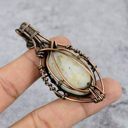 Pink Opal Gemstone Evil Eye Pendant