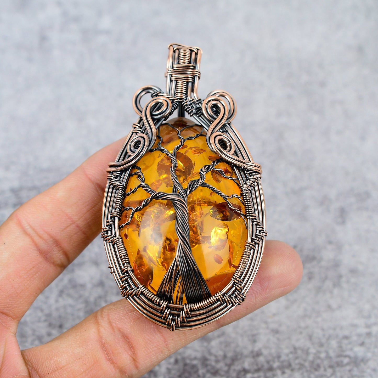 Golden Amber Gemstone Pendant