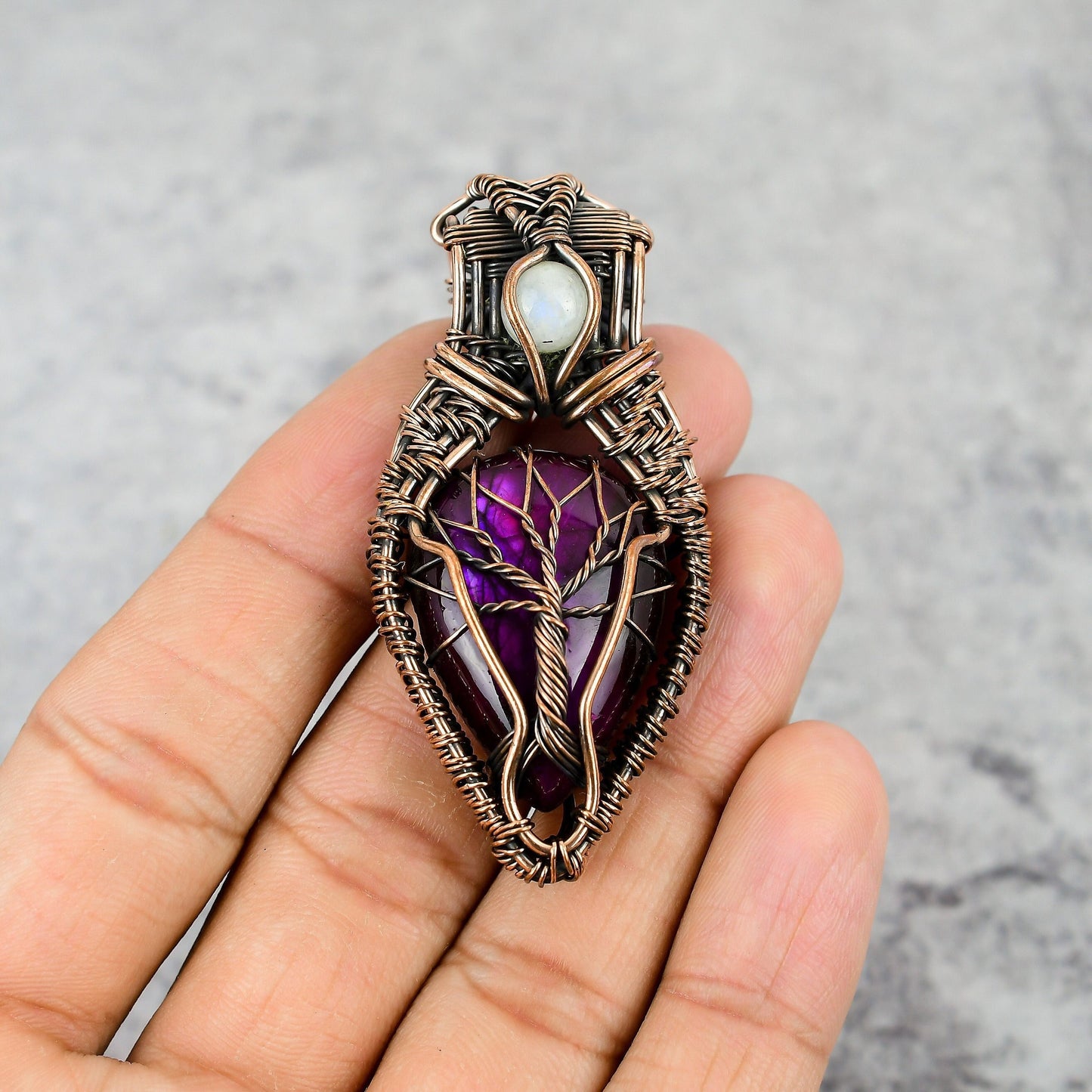 Pink Labradorite Gemstone Pendant