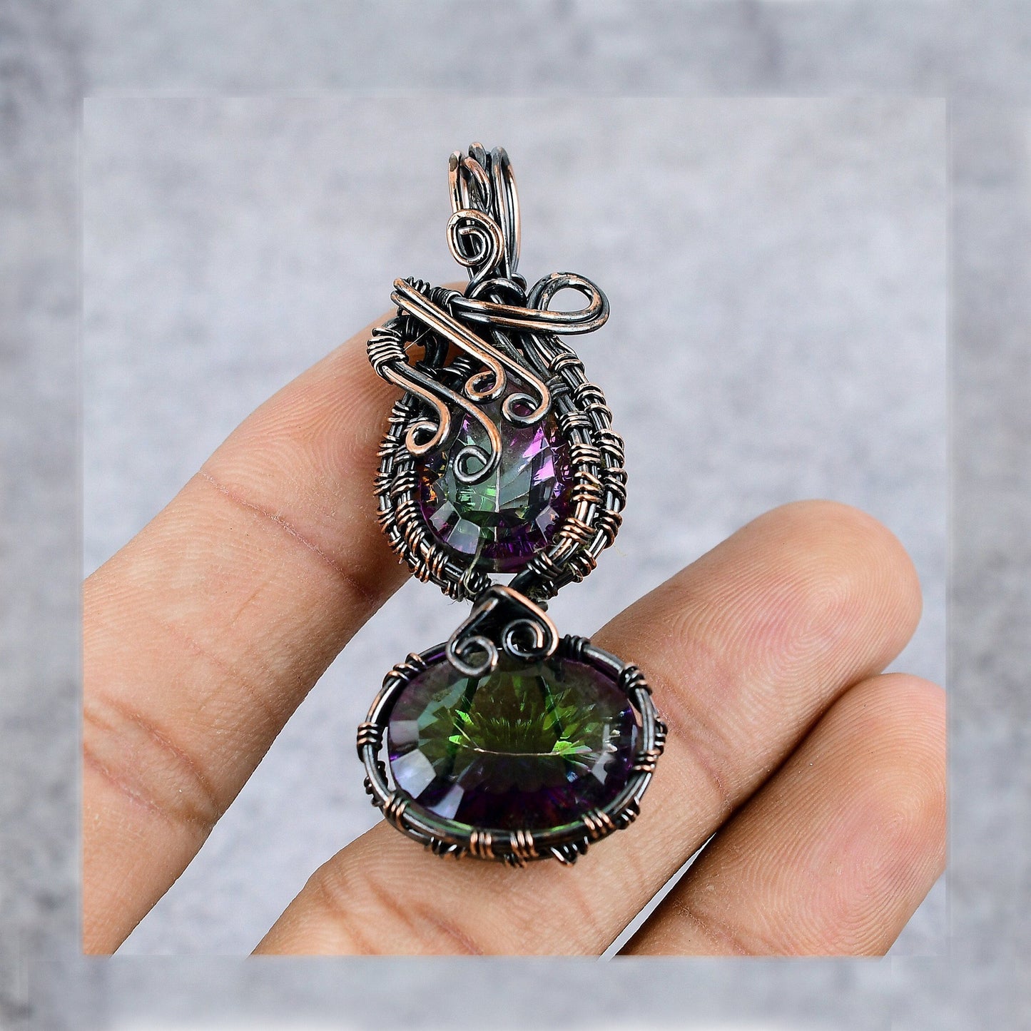 Rainbow Mystic Topaz Gemstone Pendant
