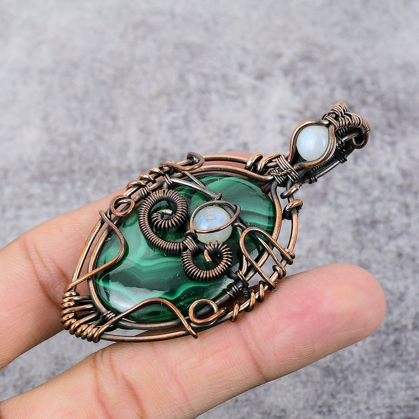 Green Malachite Gemstone Pendant